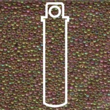 11/0 Japanese Seedbeads Dk Topaz Rainbow Gold Luster-8.5gm/tb