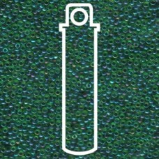 11/0 Seed Bead-aprx 24gms Dark Blue Lined Green Ab (332)