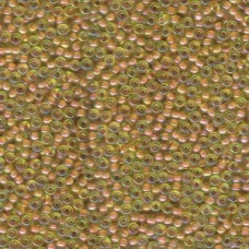 11/0 Seedbead Japanese250 Dark Pink Lined Chartreuse (345)