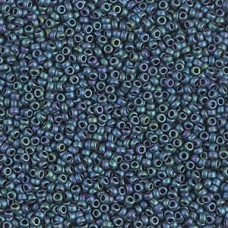 15/0 Seed Bead Matte Metallic Blue Green -100 Gm/bg
