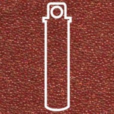 15/0 Round Miyuki Lined Lt. Cranberry Ab-apx 8.2gm (363)