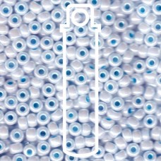 Aqua Lined White Pearl Miyuki Appx 20gm Tube (430)