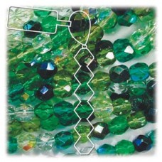 4mm Evergreen Mix 38 Bds Per Strand