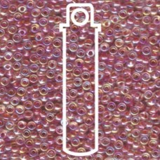 8/0 Dk Peach Lined Crystal Ab Miyuki Apprx 22gm Tube (275)