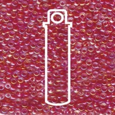 8/0 Dk Coral Lined Crystal Ab Miyuki Apprx 22gm Tube (276)