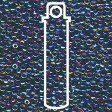 8/0 Noir Lined Crystal Ab Miyuki Apprx 22gm Tube (283)