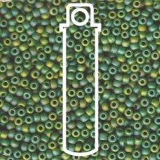 8/0 Matte Op Green Ab Miyuki Apprx 22gm Tube (411FR)