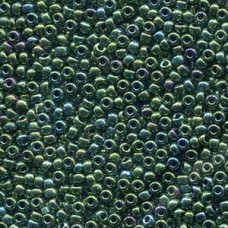 8/0 Seed Bead Metallic Green Iris -100 Gm/bg (468)