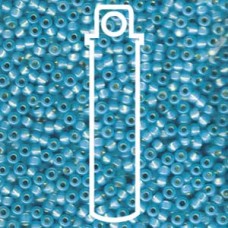 8/0 Dyed Aqua S/l Alabaster Miyuki Apprx 22gm Tube (647)