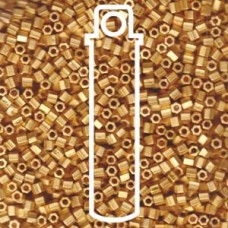 8/0 Cut Matte 24kt Gold Plated Miyuki Apprx 20gm Tube (191F)