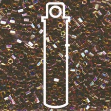 8/0 Cut Berry Lined Lt Topaz Ab Miyuki Apprx 20gm Tube (342)