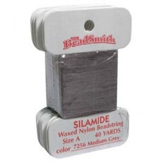 Silamide Thread A Med Gry 40yd Crd