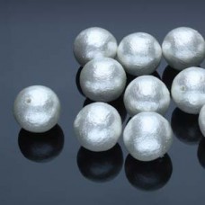 Cotton Pearls 14mm White 100 Pcs/bg