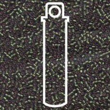 Delica Bd Semi Mat S/l Dk Gry- Dyed Green- Aprx 7.2gm (DB690)