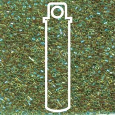 Delica Bead Lined Lime Ab Hx Cut-aprx 7.2 Gm (DBC0060)