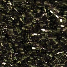 Hex Cut Delica 8/0 Transparent Grey Olive Luster 50 Gram Bag (DBLC-0123-50)