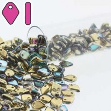 Dragon Scale Bead 1.5x5mm Crys/golden Rainbow-9.5gm/tb