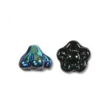 Flower 7mm Jet Ab 100bd/st 3st/bg