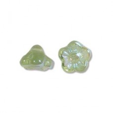Flower 7mm Peridot Ab 100bd/st 3st/bg