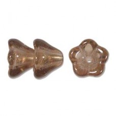 Flower 11x13mm Smoked Topaz 50bd/st 6st/bg