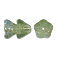 Flower 11x13mm Olivine Ab 50bd/st 6st/bg