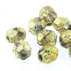 Fire Polish 4mm Etch Full Amber 40bd/st 10st/bg