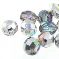 Fire Polish 4mm Crystal Silver Rainbow-40 Bds/st 10st/bg