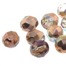 Fire Polish 4mm Crystal Copper Rainbow-40 Bds/st 10st/bg