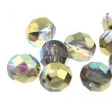 Fire Polish 4mm Crystal Golden Rainbow-40 Bds/st 10st/bg