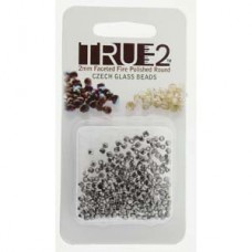 Fire Polish True 2mm Crys Full Chrome Aprx 2gm