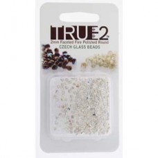 Fire Polish True 2mm Crys Ab Silver Lnd Aprx 2gm