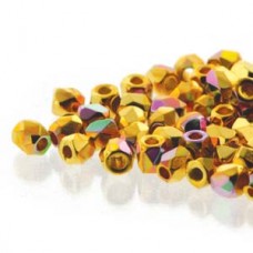 Fire Polish True 2mm Crys 24k Gold Plt Ab 600pc/bg