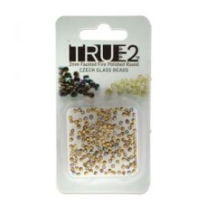 Fire Polish True 2mm 24k Brush Gld Plt Ab Aprx 2gm