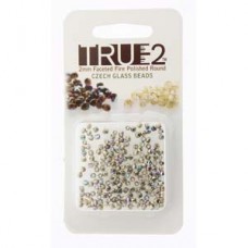 Fire Polish True 2mm Crys Nickel Plt Ab Aprx 2gm