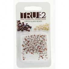 Fire Polish True 2mm Chalk Wht Sunset Matt Aprx 2gm