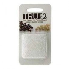 Fire Polish True 2mm Chalk White Aprx 2gm