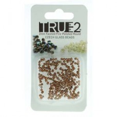 Fire Polish True 2mm Topaz/brz Picasso-aprx 2gm