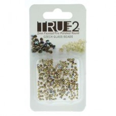 Fire Polish True 2mm Topaz/gold Rnbw-aprx 2gm