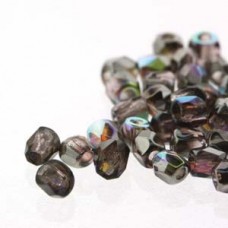 Fire Polish True 2mm Lt Ameth Graphite Rnbw 600/bg