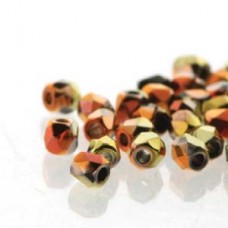 Fire Polish True 2mm Jet Calif Gold Rush-600 Pcs/bg-loose