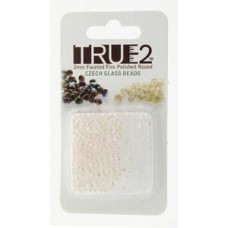 Fire Polish True 2mm Pastel White Aprx 2gm