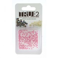 Fire Polish True 2mm Pastel Pink-aprx 2gm