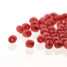 Fire Polish True 2mm Pastel Dk Coral 600 Pc/bg