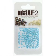 Fire Polish True 2mm Pastel Aqua Aprx 2gm