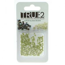 Fire Polish True 2mm Pastel Lime-aprx 2gm