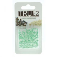 Fire Polish True 2mm Pastel Lt Green-aprx 2gm