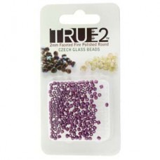 Fire Polish True 2mm Pastel Bordeaux Aprx 2gm