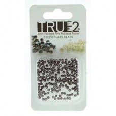 Fire Polish True 2mm Pastel Dk Brown