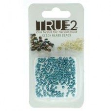 Fire Polish True 2mm Pastel Emerald Appx 2 Gm