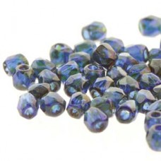 Fire Polish True 2mm Cobalt Travertine-600 Pcs/bg-loose